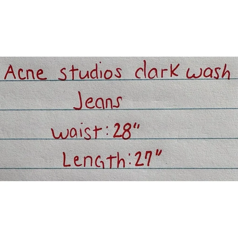 Acne Studios Womens Skin 5 Jeans Size 28 X 27 Skinny Dark Denim Pants‎ Mid Rise